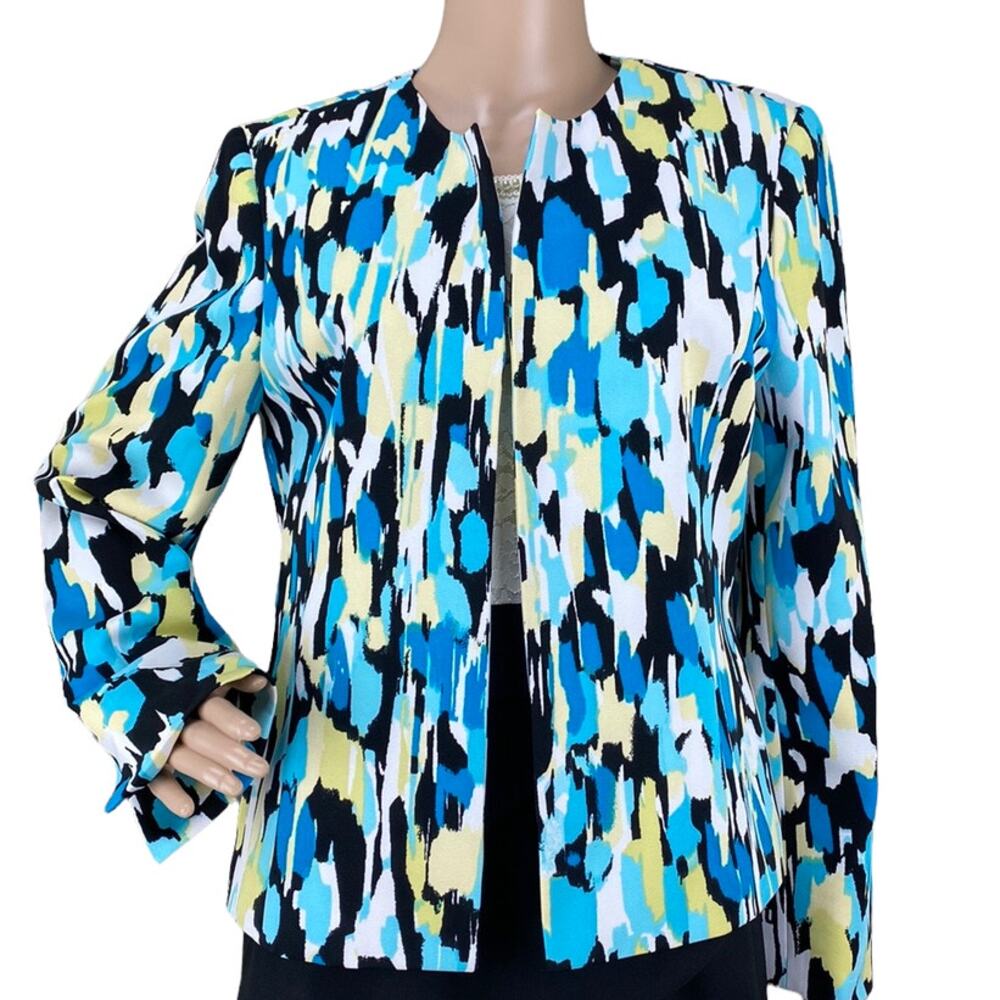 Evan-Picone Multicolored Open Front Padded Should… - image 1